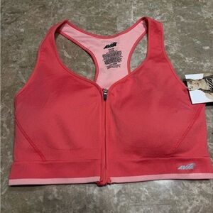 Avía Pink Front Zip Up Padded Sports bra Size XXL Active  Wear Workout Cooling